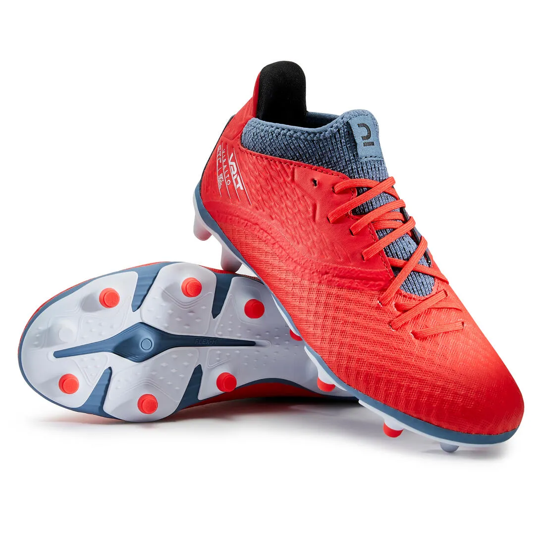 Kids' Lace-Up Football Boots Viralto III FG - Blue/Neon
