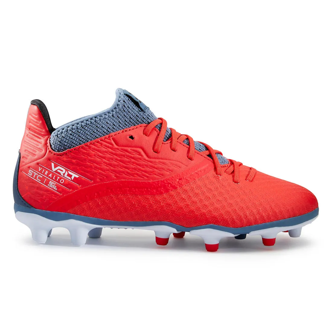 Kids' Lace-Up Football Boots Viralto III FG - Blue/Neon