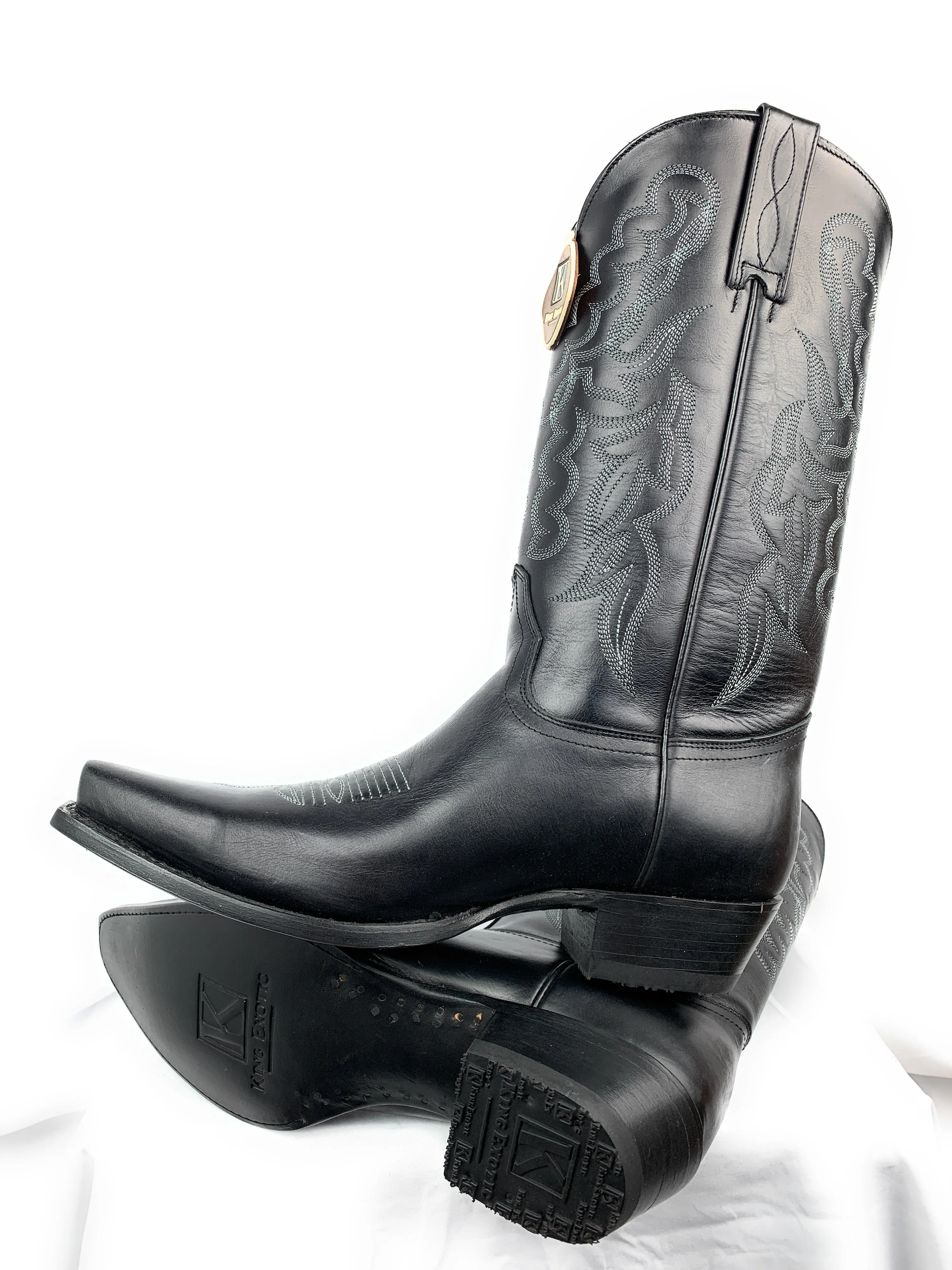 King Exotic Pull Up Leather Handmade Snip Toe Boots