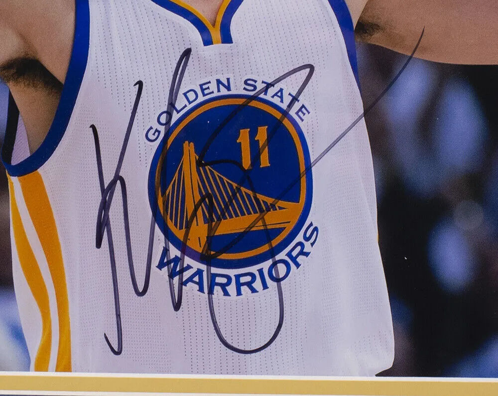 Klay Thompson Signed Framed 11x14 Golden State Warriors Basketball Photo BAS
