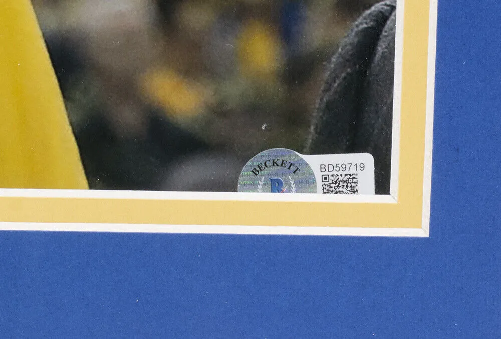 Klay Thompson Signed Framed 16x20 Golden State Warriors Photo BAS
