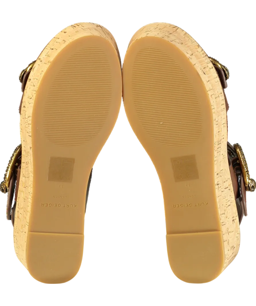 Kurt Geiger Brown Mayfair Flatform Sandals UK 6 EU 39 👠