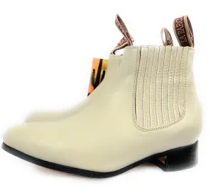 La Barca Men's Paso De Mula Botin Charro Color Hueso