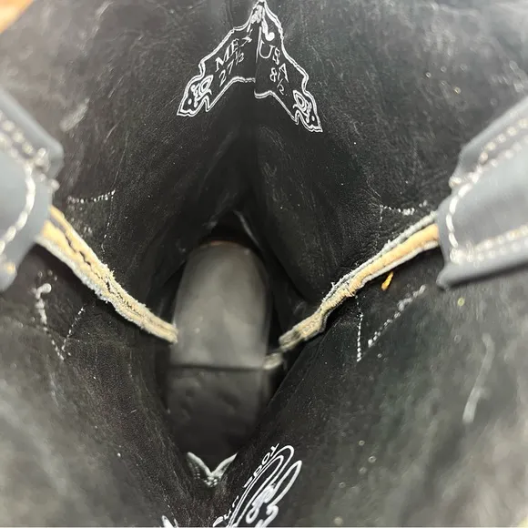 Lagarto | Gunsmoke Full Quill Ostrich Leather Western Boots Grey Size 8.5