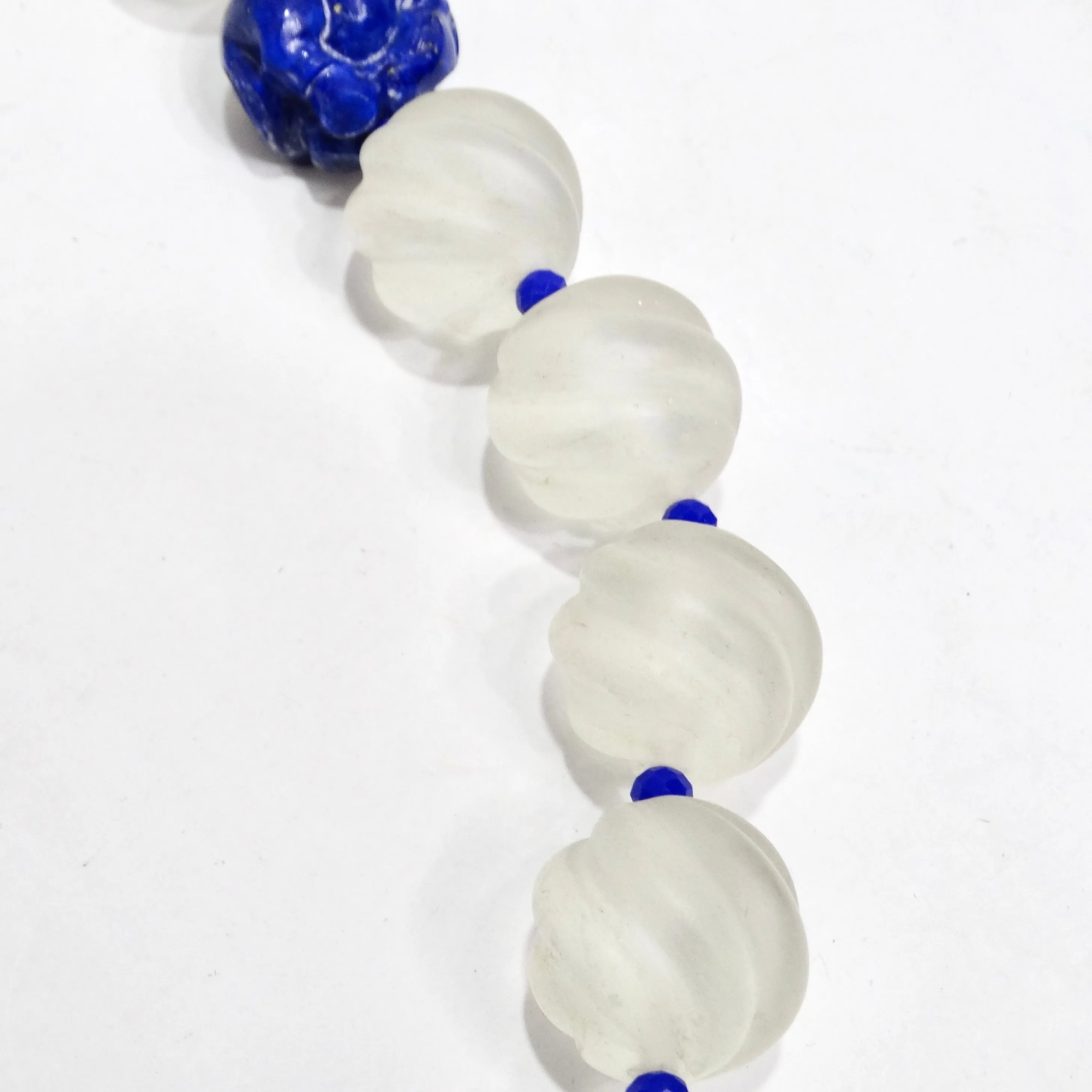 Lapis Lazuli Crystal 14K Gold Beaded Necklace