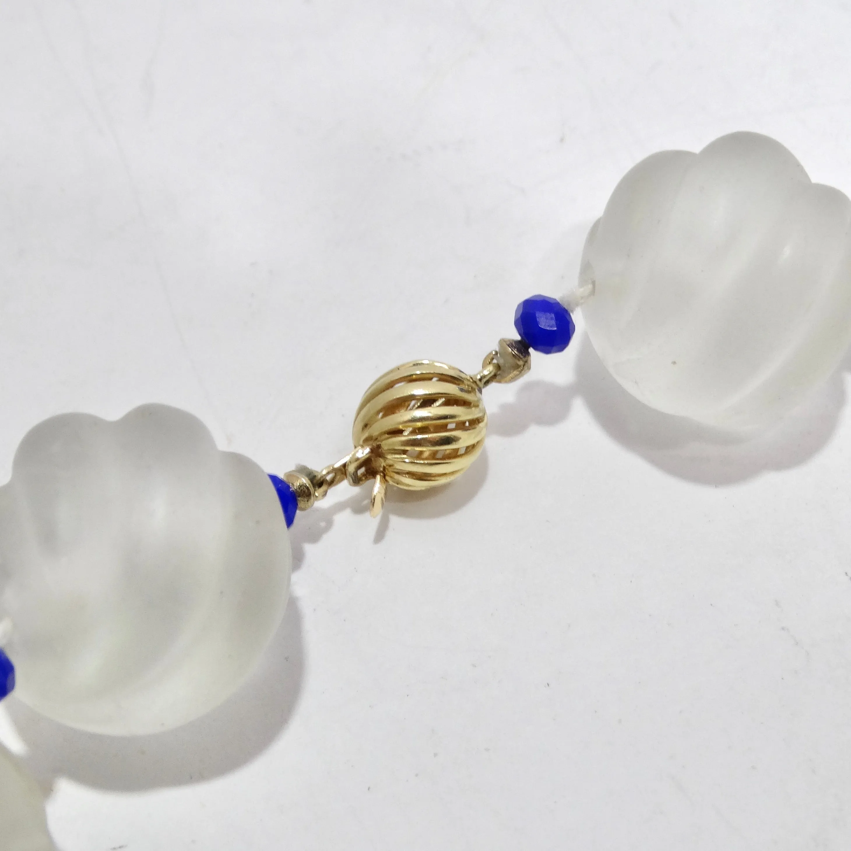 Lapis Lazuli Crystal 14K Gold Beaded Necklace