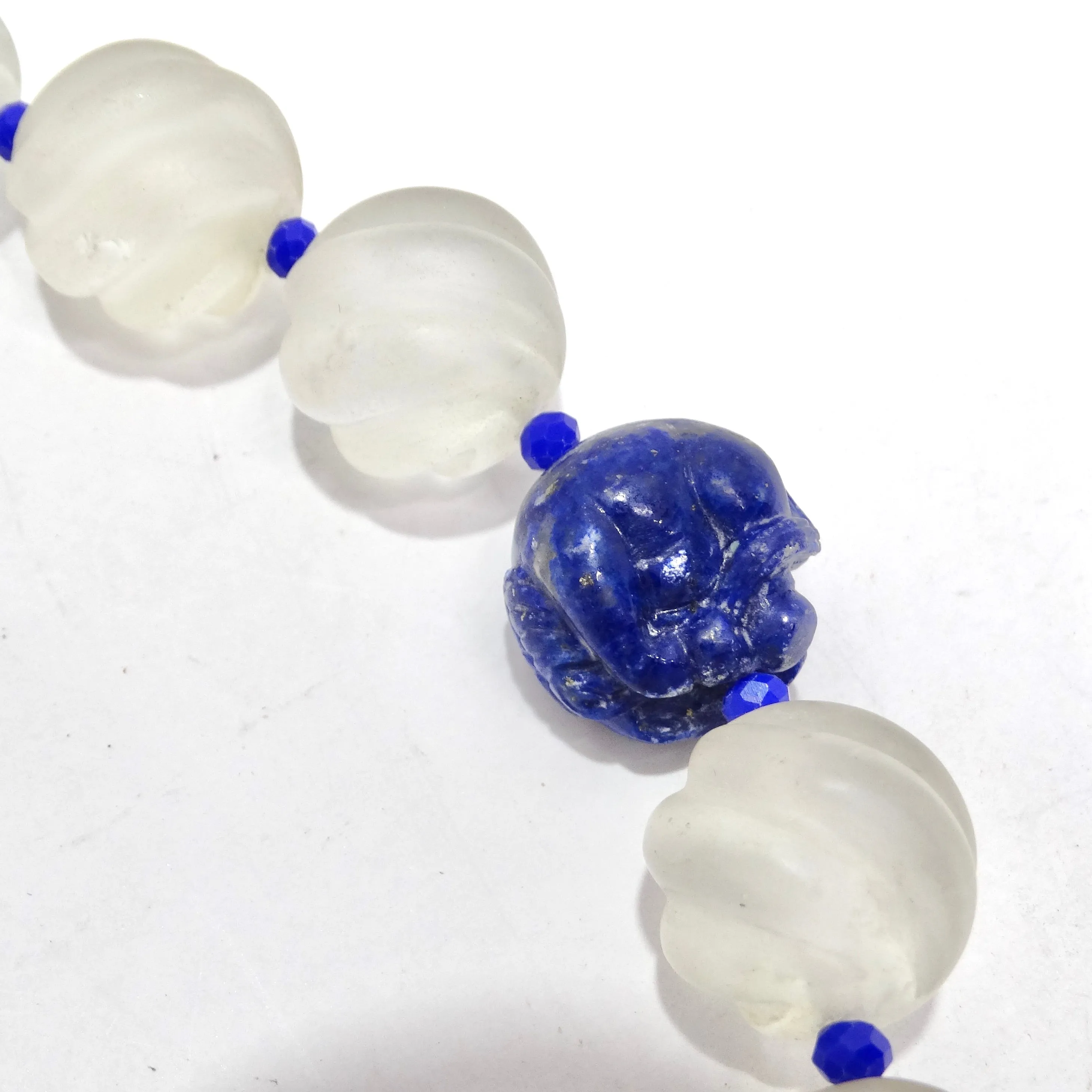 Lapis Lazuli Crystal 14K Gold Beaded Necklace