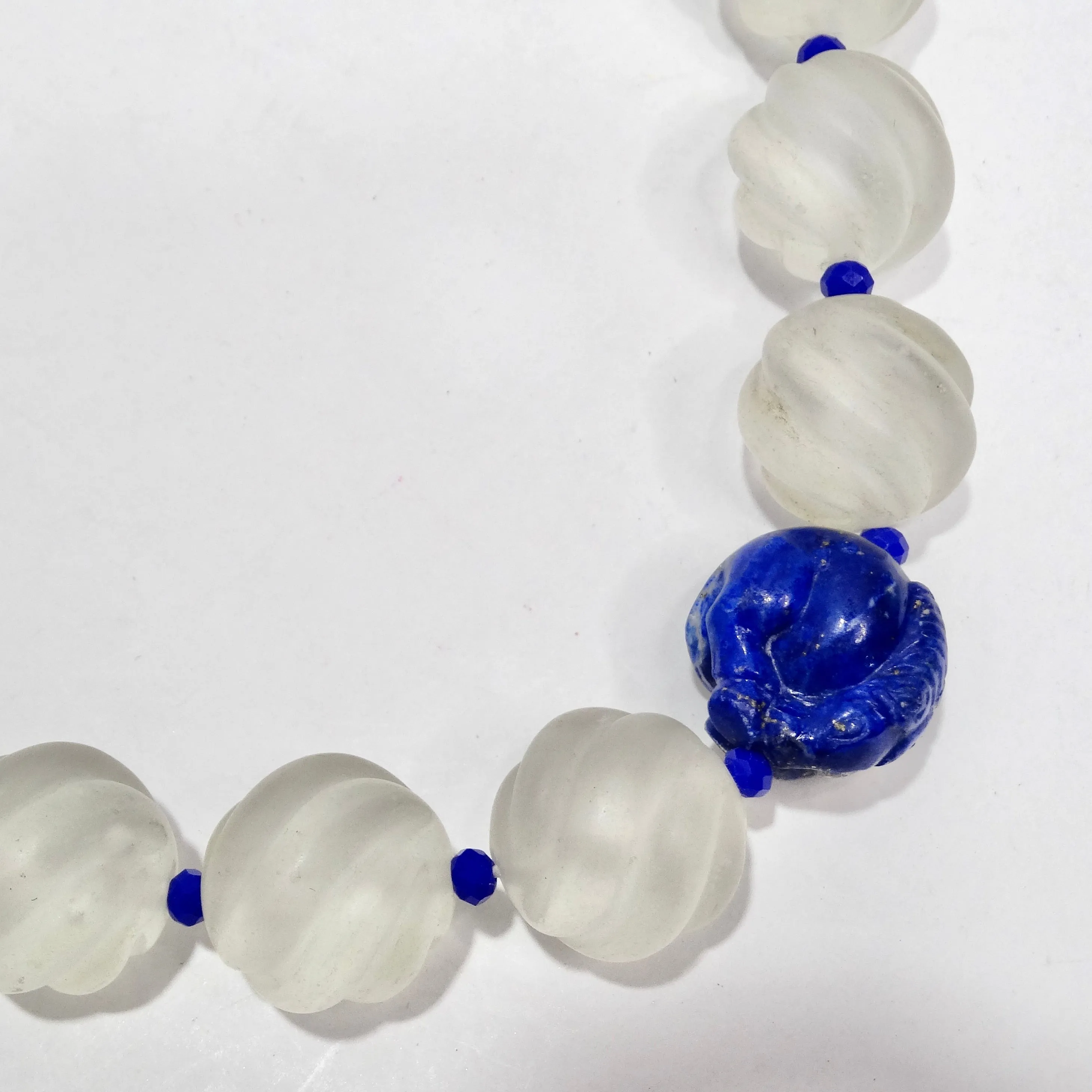 Lapis Lazuli Crystal 14K Gold Beaded Necklace