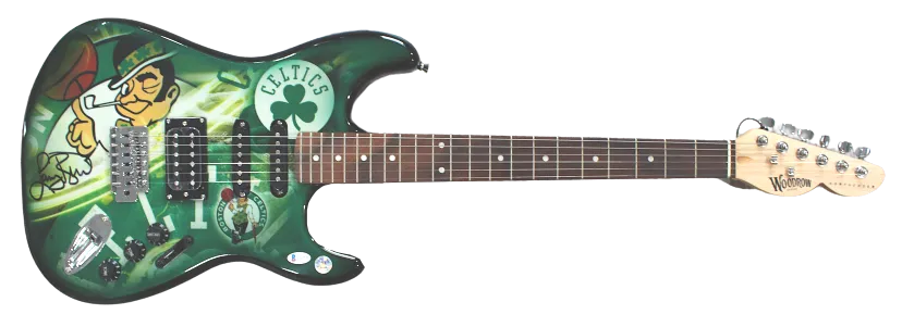 Larry Bird Boston Celtics Signed Woodrow Full Size Authentic Electric Guitar BAS
