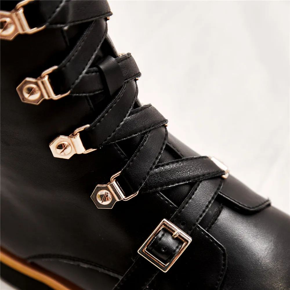 Leather boots Martin Women boots