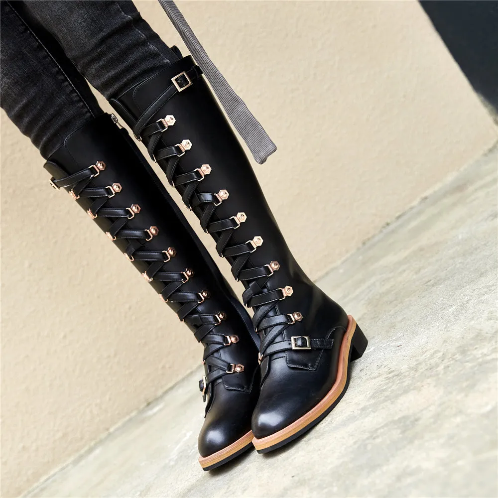 Leather boots Martin Women boots