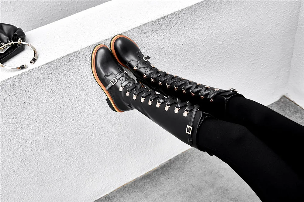 Leather boots Martin Women boots