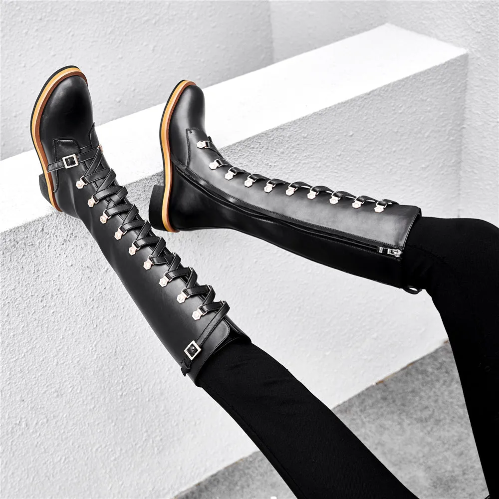 Leather boots Martin Women boots