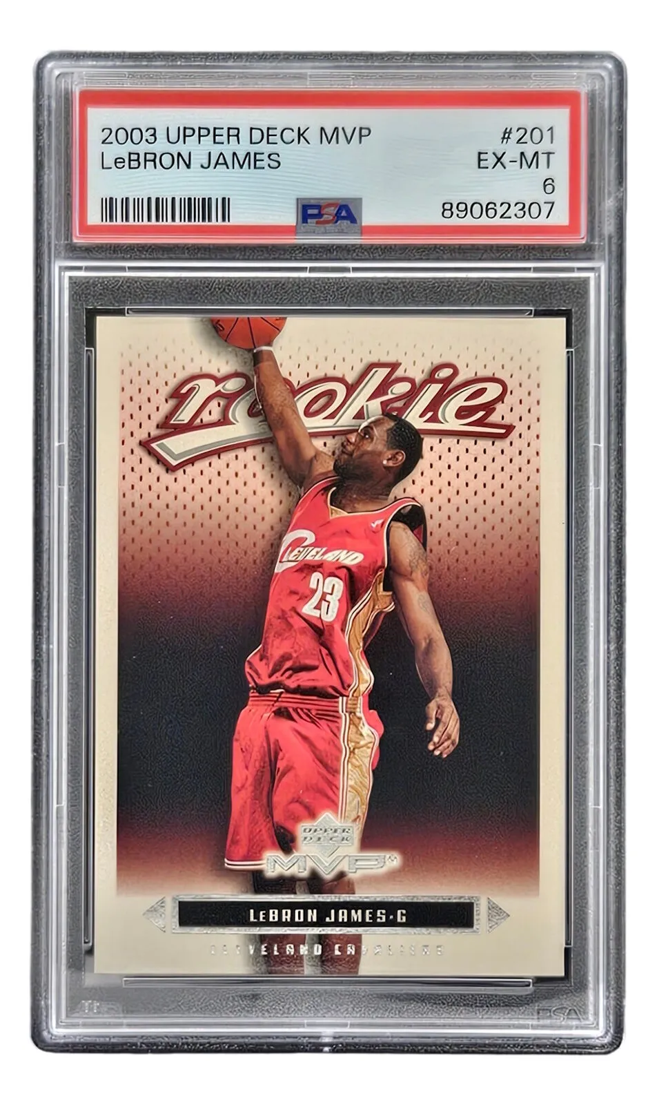 Lebron James 2003 Upper Deck MVP #201 Cleveland Cavaliers Rookie Card PSA 6