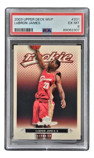 Lebron James 2003 Upper Deck MVP #201 Cleveland Cavaliers Rookie Card PSA 6