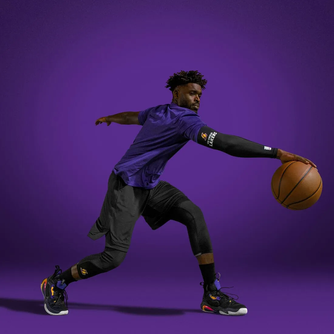 Legging basketball 3/4 NBA Los Angeles Lakers homme/femme - 500