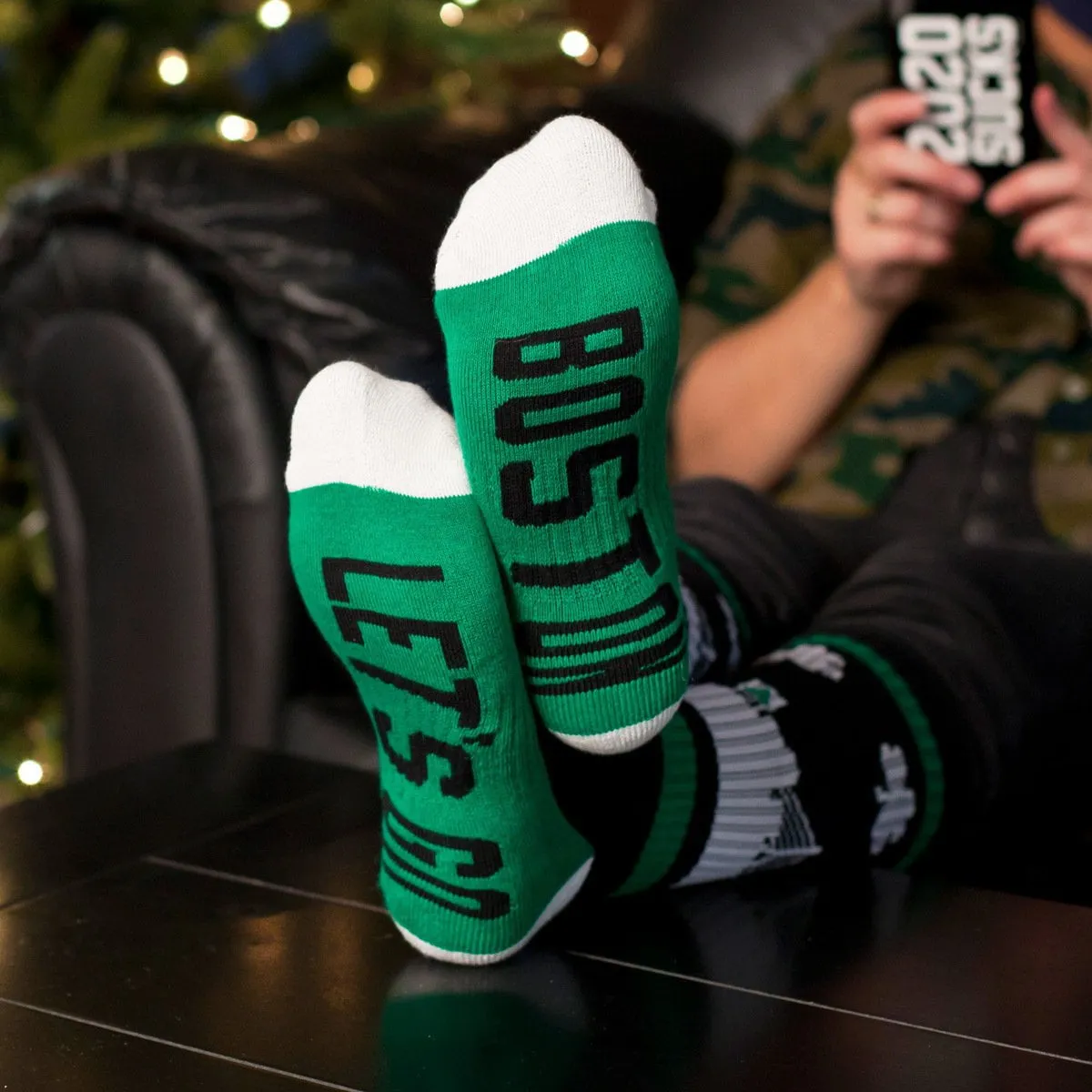 Let's Go Boston Skyline Crew Socks