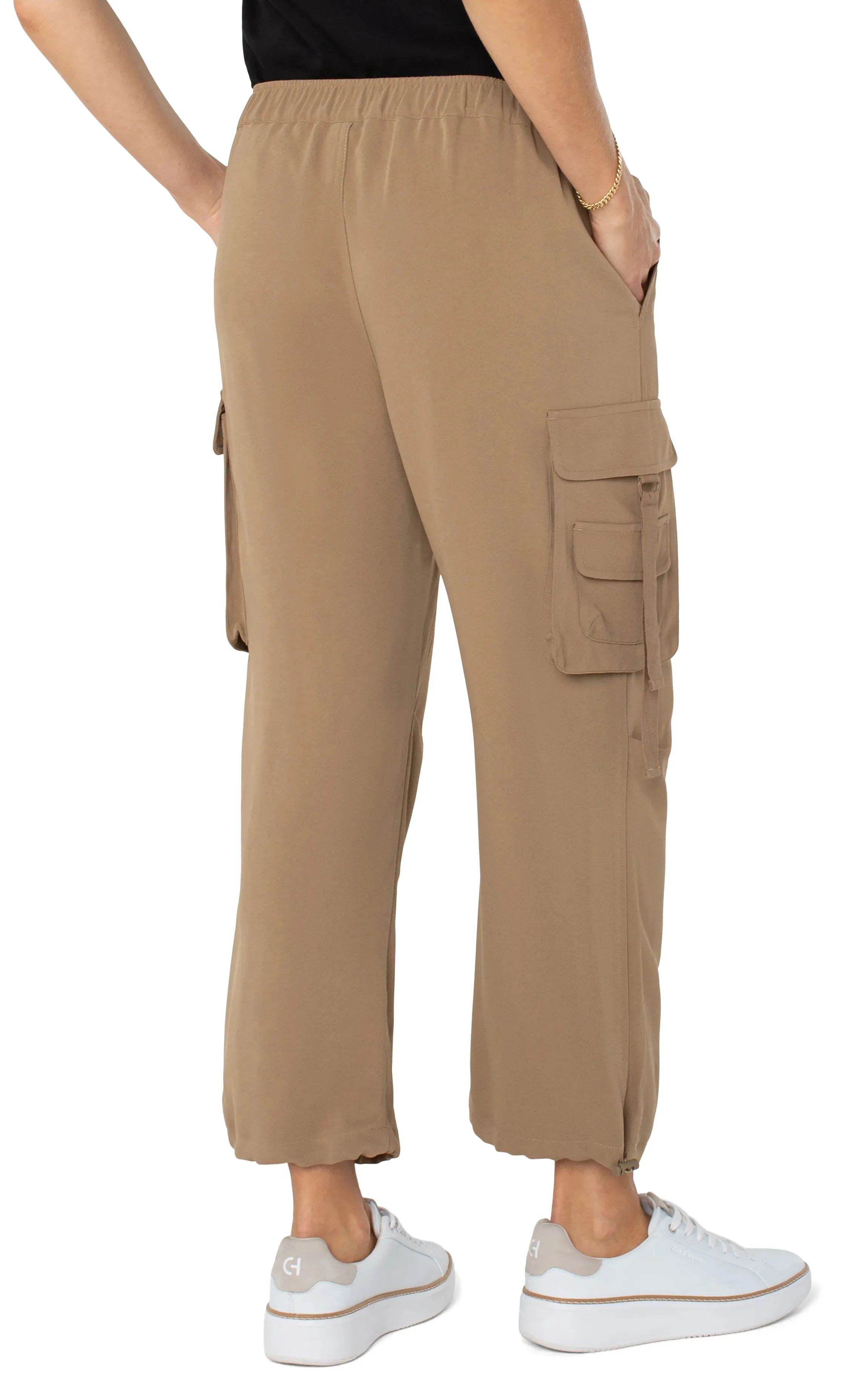 Liverpool Camel Cinch Pull On Cargo Pants