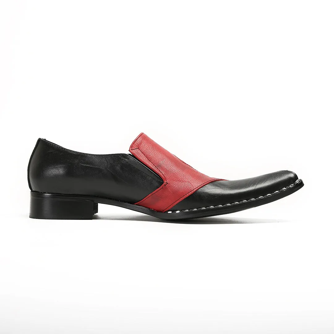 Loafers Men's British One-Pedal Square Head Handmade Casual Business Commuter Dress Leather Shoes Men's Groom Wedding Shoes Men's