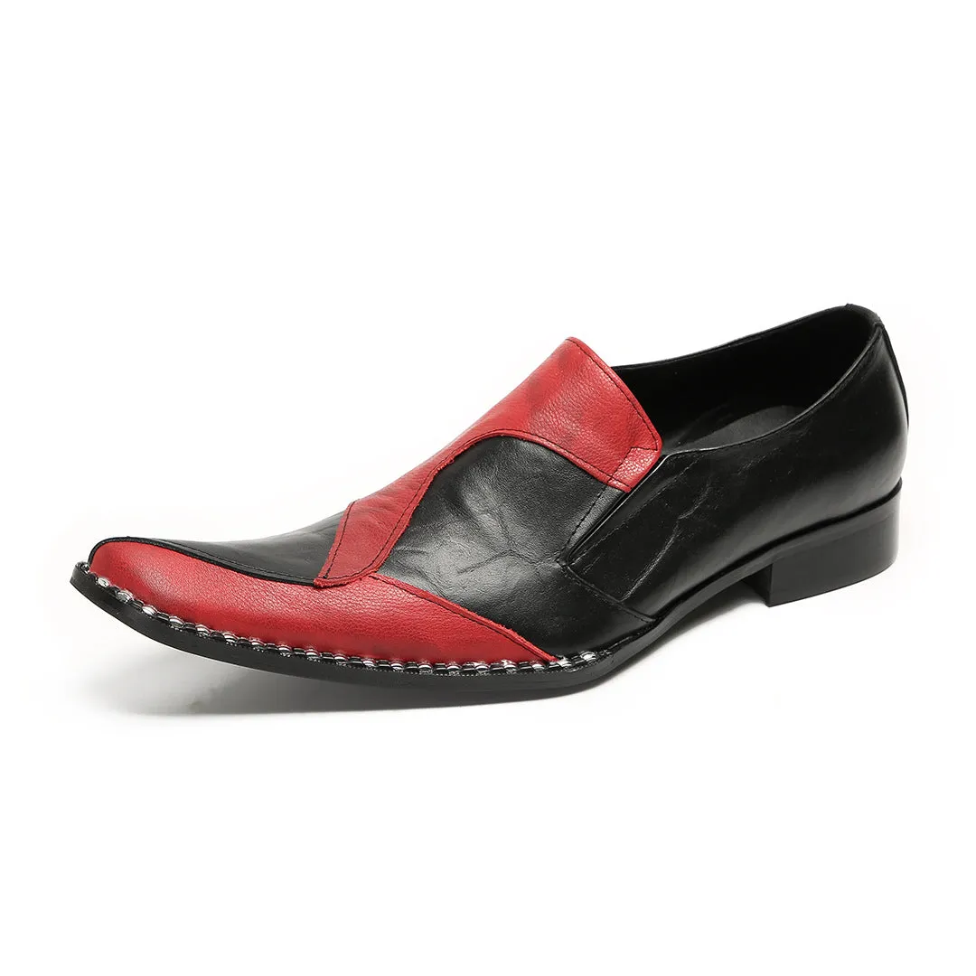 Loafers Men's British One-Pedal Square Head Handmade Casual Business Commuter Dress Leather Shoes Men's Groom Wedding Shoes Men's