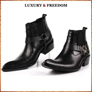 Luxury Runway Man Handmade Brand Punk Shoes Male Designer Genuine Leather