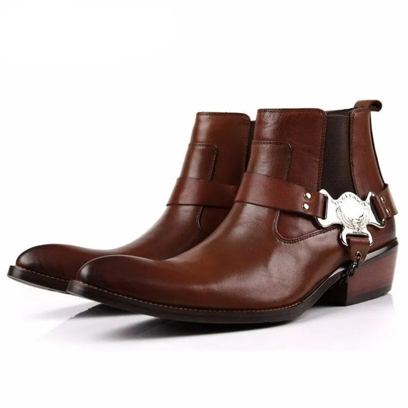 Luxury Runway Man Handmade Brand Punk Shoes Male Designer Genuine Leather