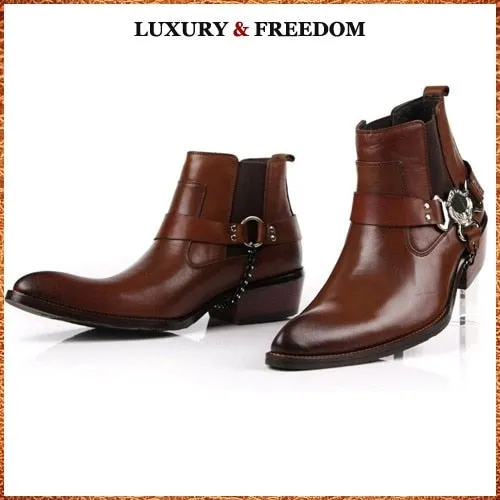 Luxury Runway Man Handmade Brand Punk Shoes Male Designer Genuine Leather