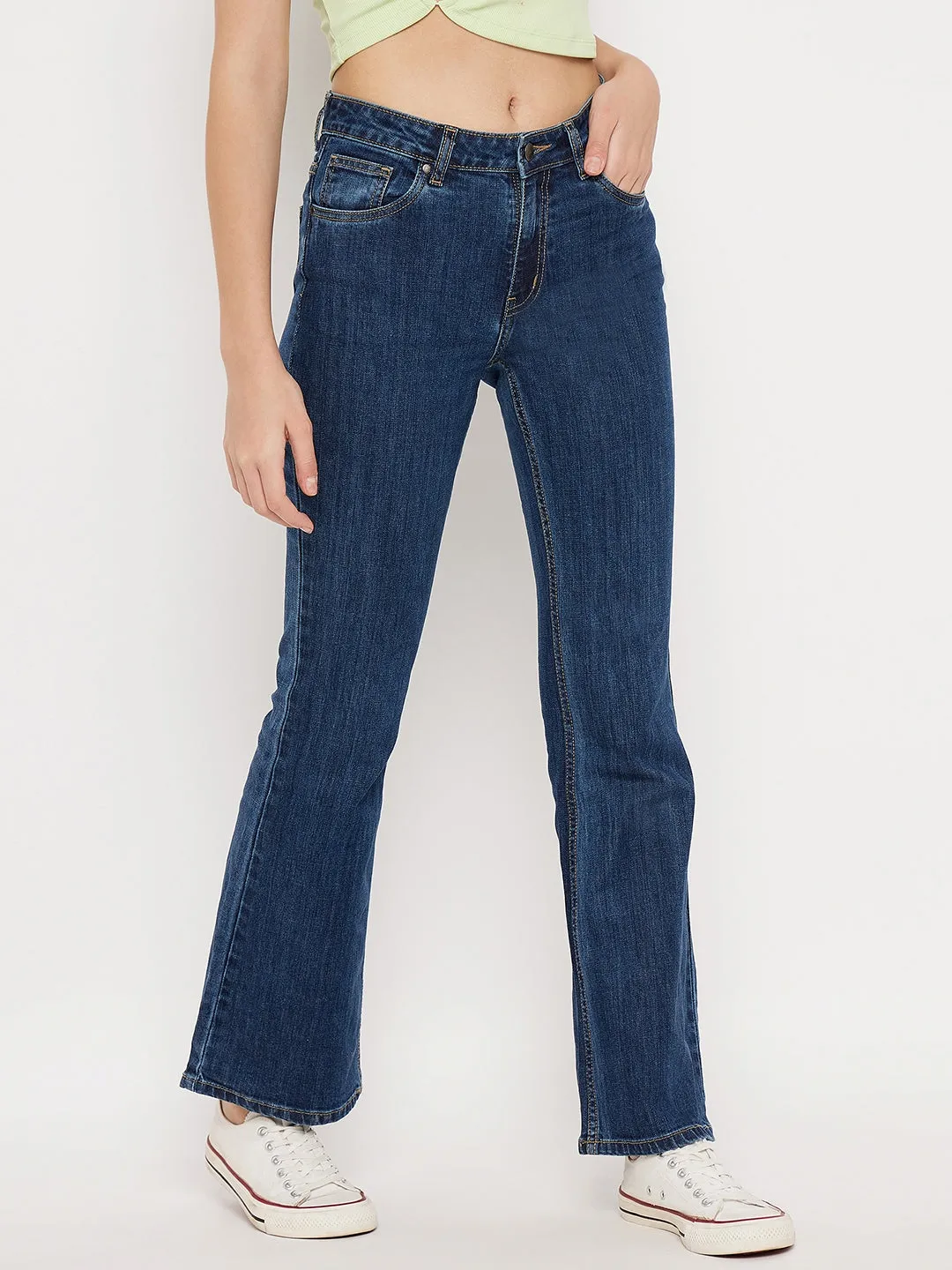 Madame Mid-Rise Flared Dark Wash Jeans