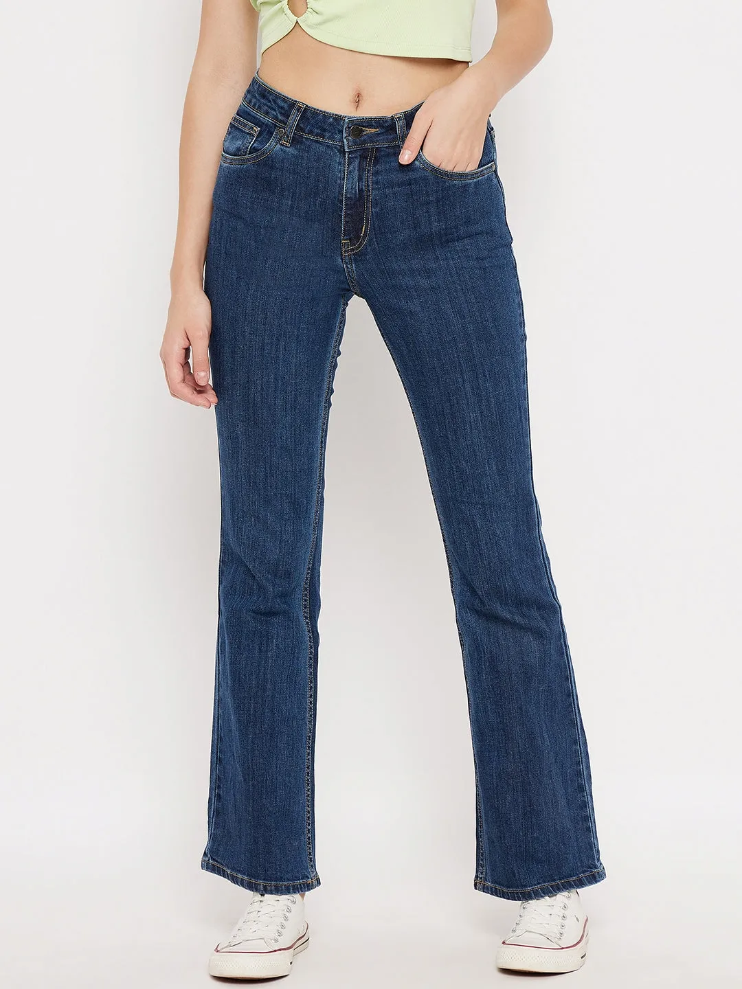 Madame Mid-Rise Flared Dark Wash Jeans