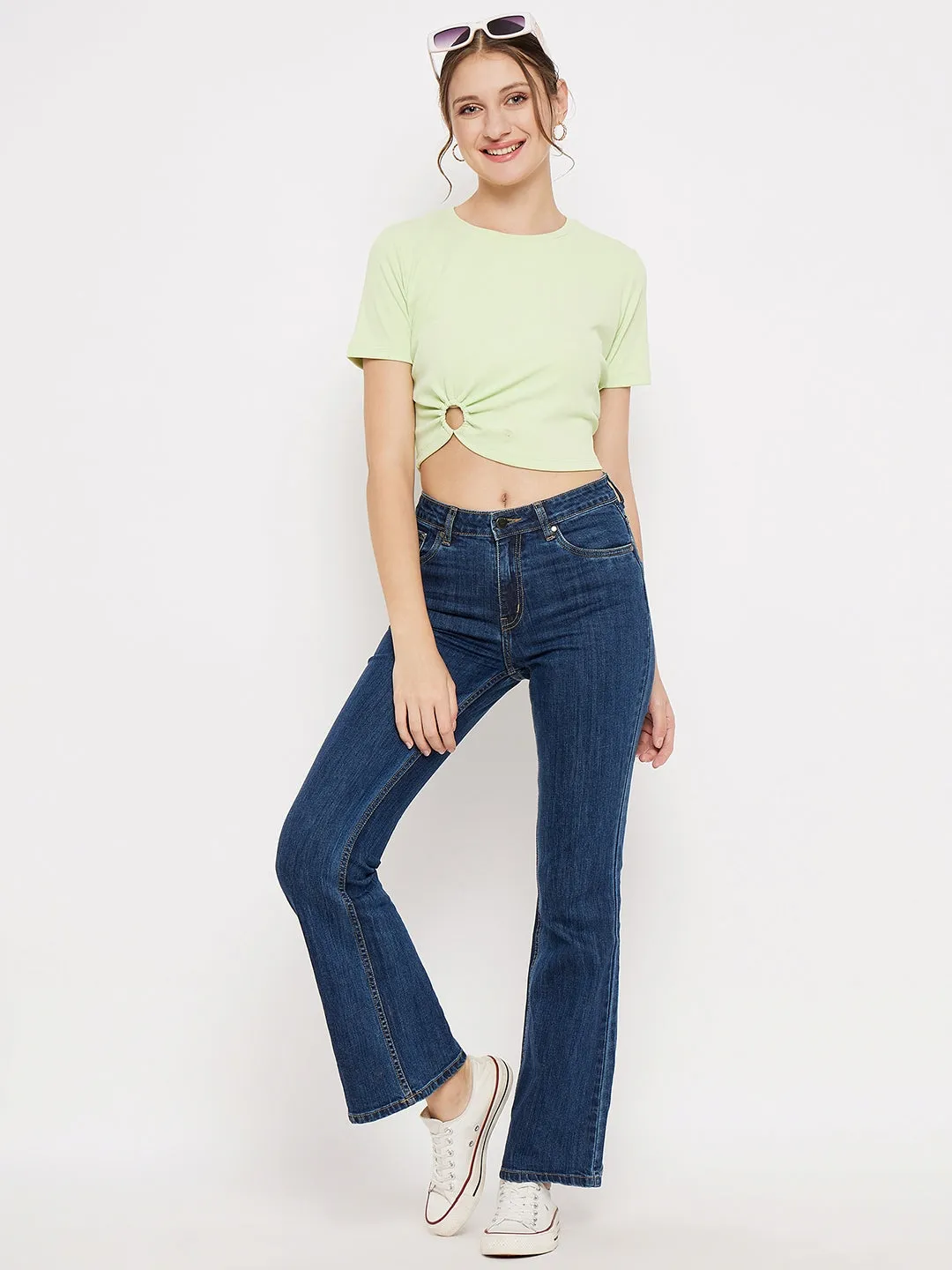 Madame Mid-Rise Flared Dark Wash Jeans