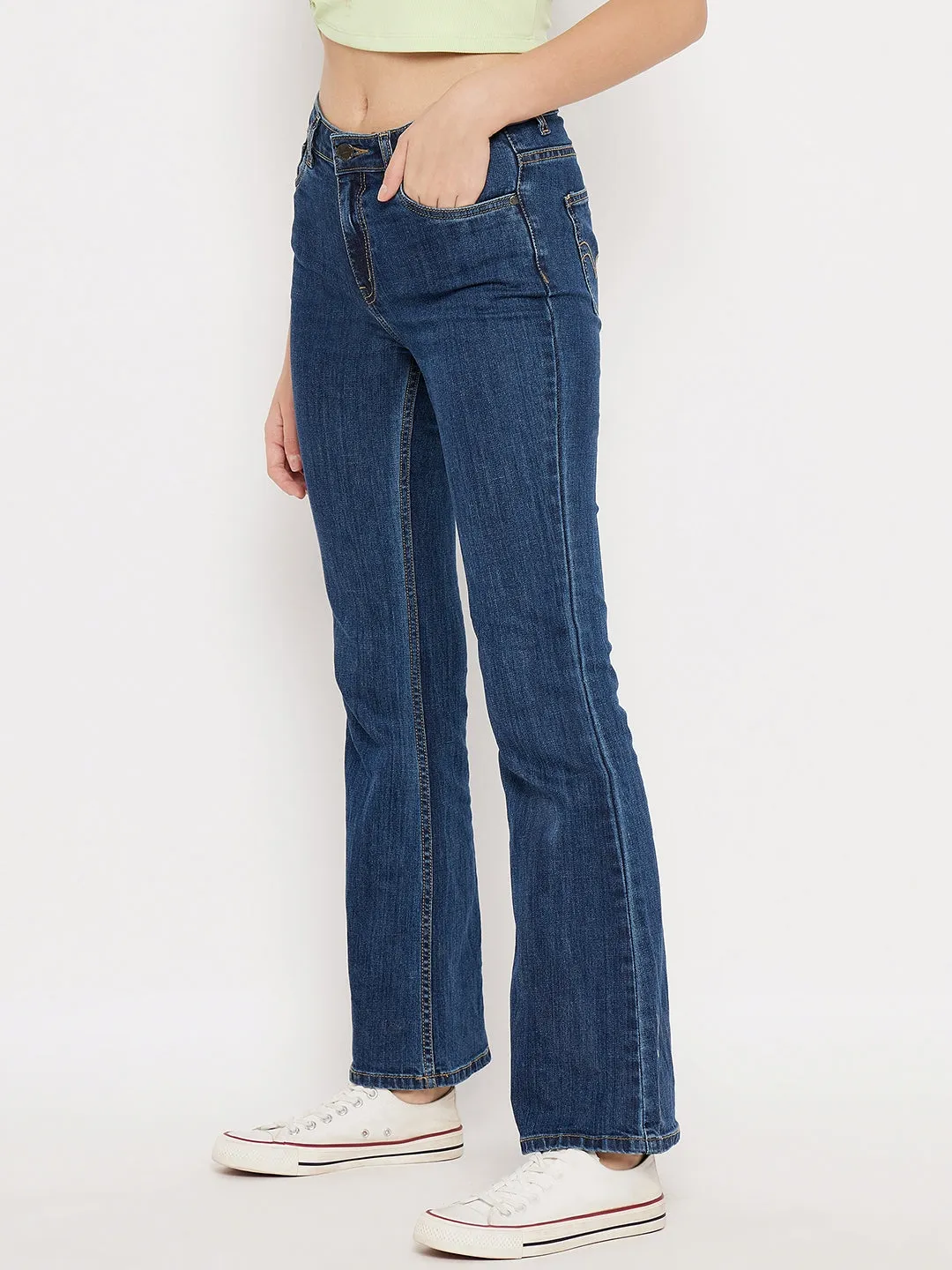 Madame Mid-Rise Flared Dark Wash Jeans