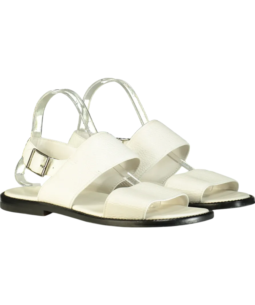 Manolo Blahnik White Bulgobis Calf Leather Sandals UK 9 EU 42 👠