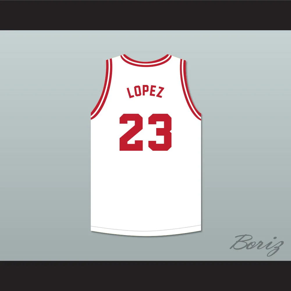 Mario Lopez 23 Tijuana Piranhas White Basketball Jersey Mexican Expansion Team