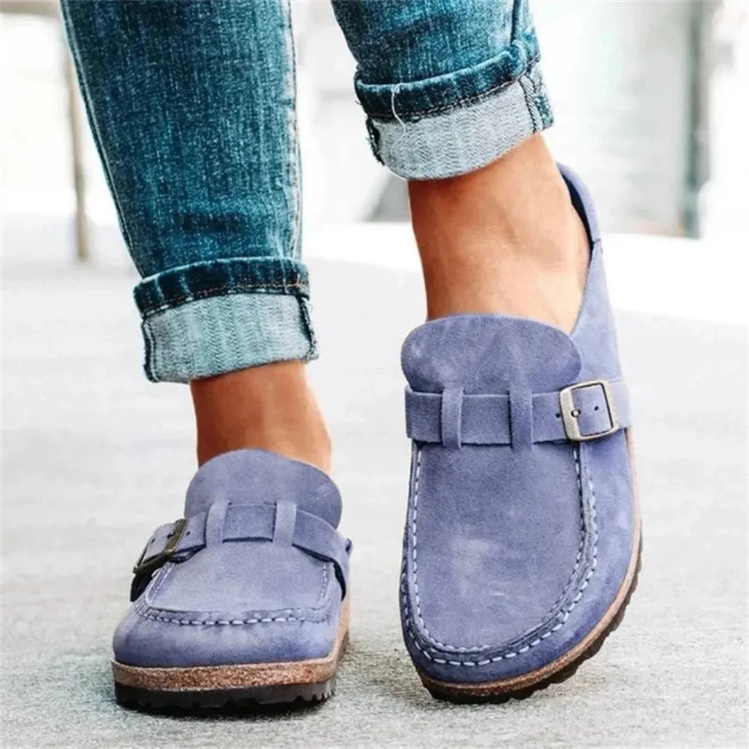 Mason | Women’s Closed Toe Wedge Sandals – Vintage Buckle Strap Summer Shoes