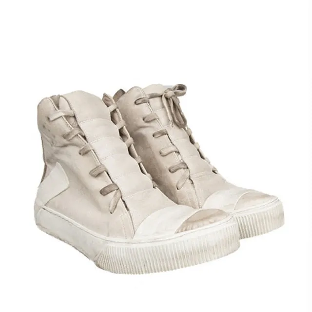 Men  Handmade Platform Mixed Color Spliced Ankle Boot
