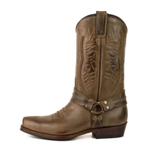 Men's and Women's Handcrafted Biker Boots Brown Leather 07 Texanas
