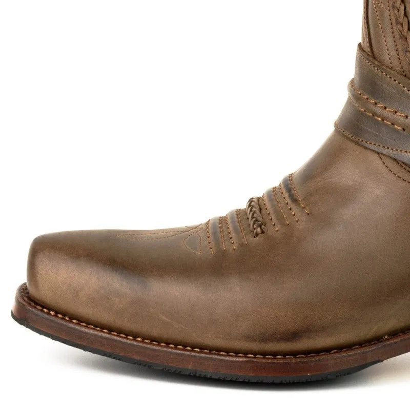 Men's and Women's Handcrafted Biker Boots Brown Leather 07 Texanas