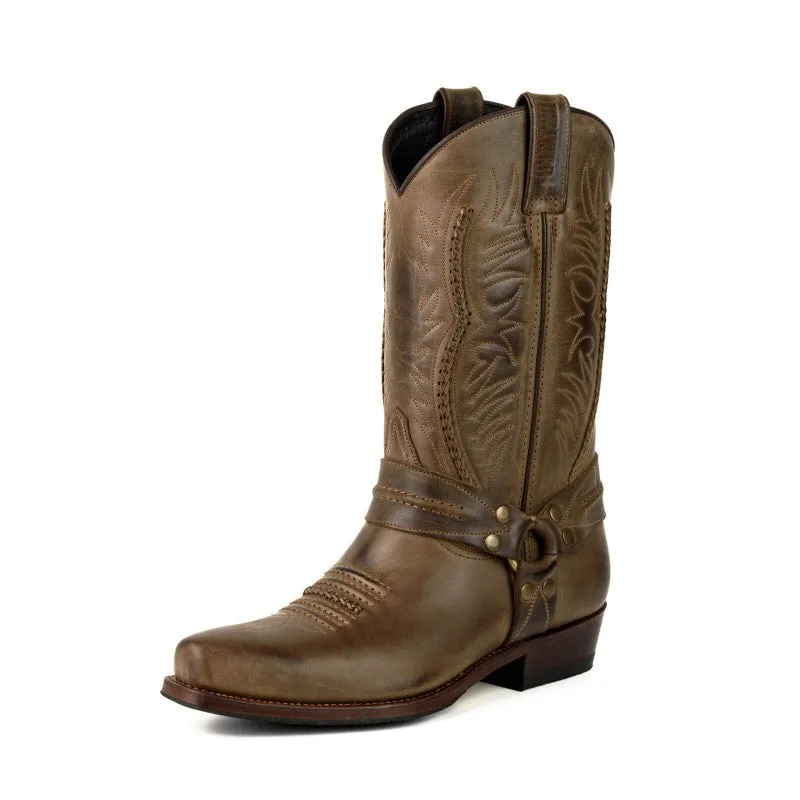 Men's and Women's Handcrafted Biker Boots Brown Leather 07 Texanas
