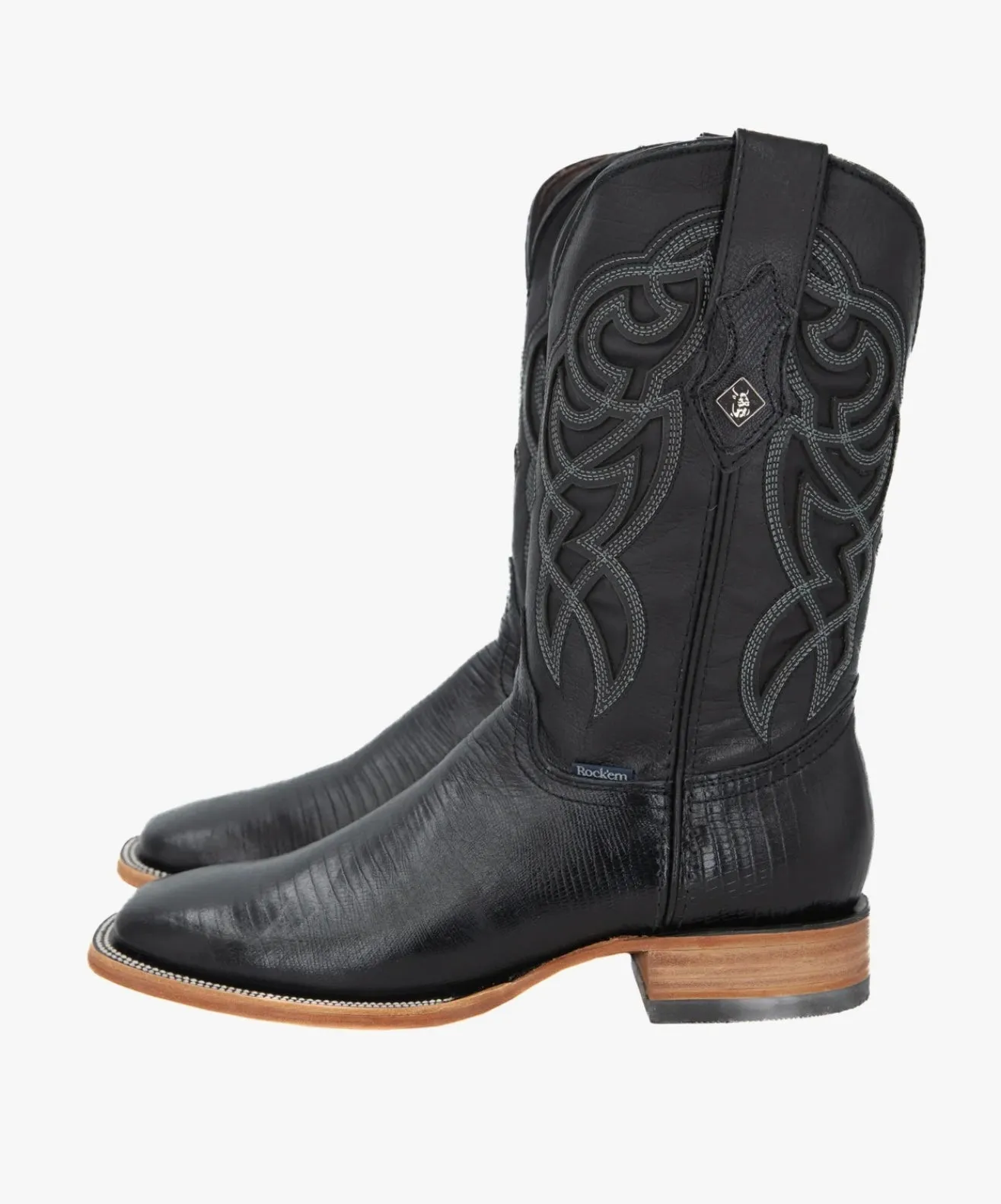 Men's Rock'em Clon Lizard Wide Square Toe Black