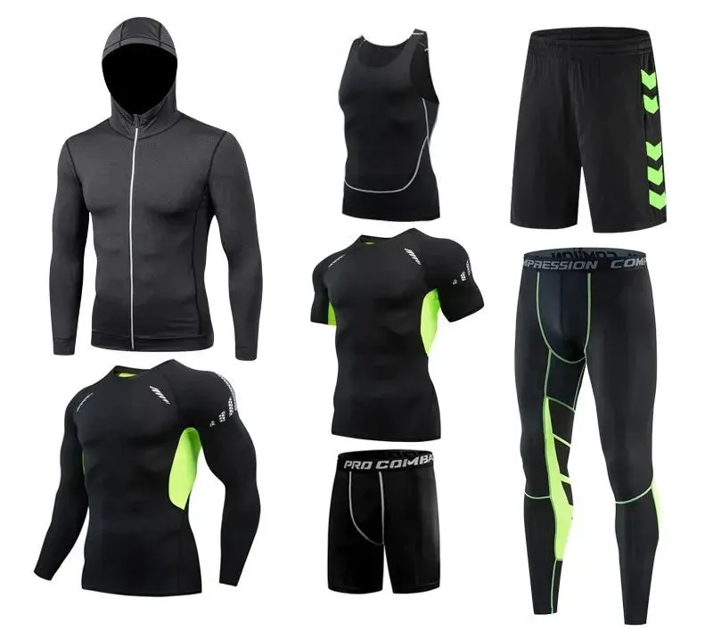 Men's Running Sets Sports Suit - Breathable Jogging Basketball Underwear Tights, Sportswear Yoga Gym Fitness Tracksuit Clothes