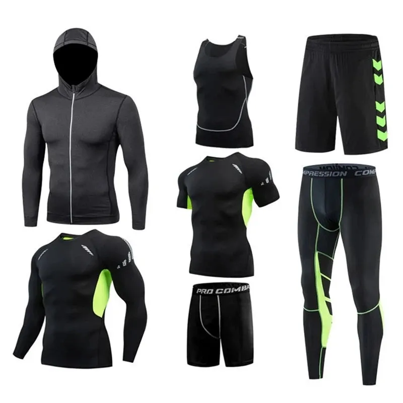 Men's Running Sets Sports Suit - Breathable Jogging Basketball Underwear Tights, Sportswear Yoga Gym Fitness Tracksuit Clothes