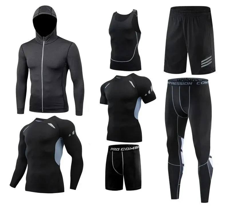 Men's Running Sets Sports Suit - Breathable Jogging Basketball Underwear Tights, Sportswear Yoga Gym Fitness Tracksuit Clothes