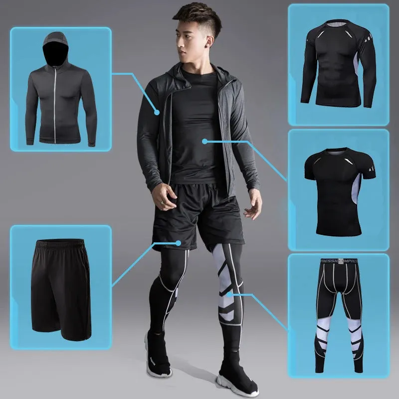 Men's Running Sets Sports Suit - Breathable Jogging Basketball Underwear Tights, Sportswear Yoga Gym Fitness Tracksuit Clothes
