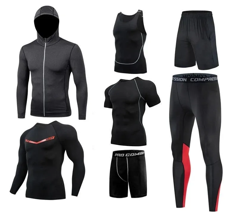 Men's Running Sets Sports Suit - Breathable Jogging Basketball Underwear Tights, Sportswear Yoga Gym Fitness Tracksuit Clothes