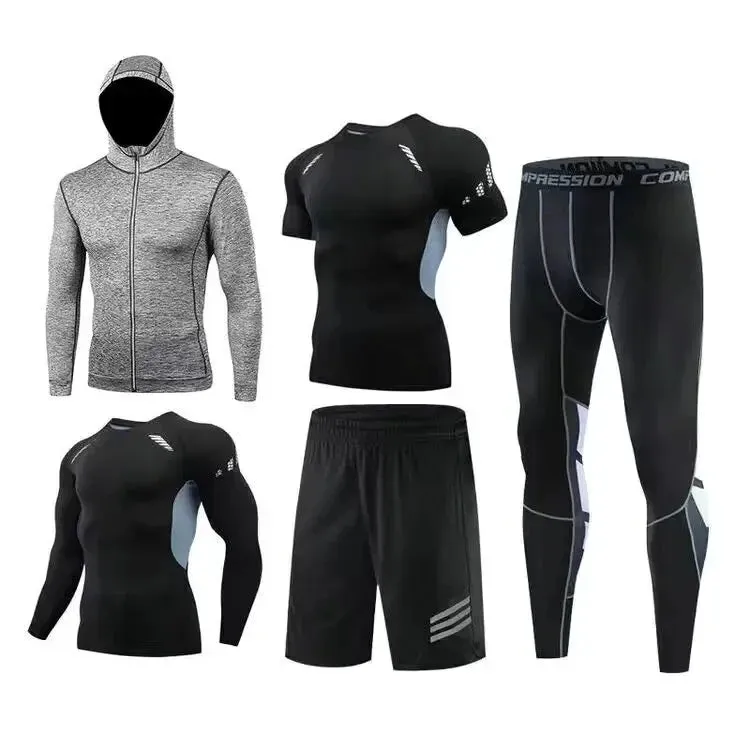 Men's Running Sets Sports Suit - Breathable Jogging Basketball Underwear Tights, Sportswear Yoga Gym Fitness Tracksuit Clothes