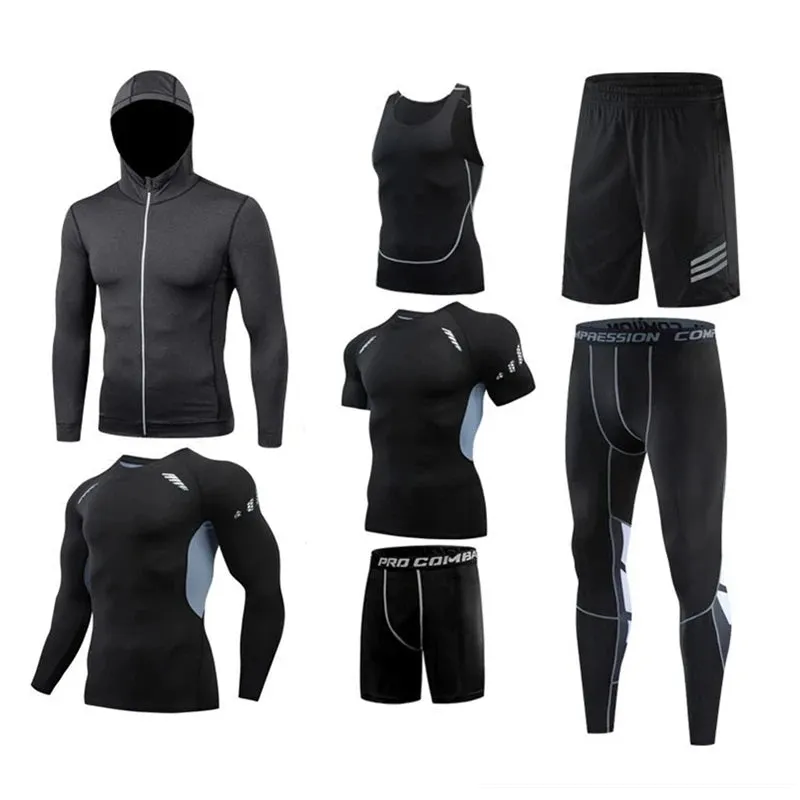 Men's Running Sets Sports Suit - Breathable Jogging Basketball Underwear Tights, Sportswear Yoga Gym Fitness Tracksuit Clothes