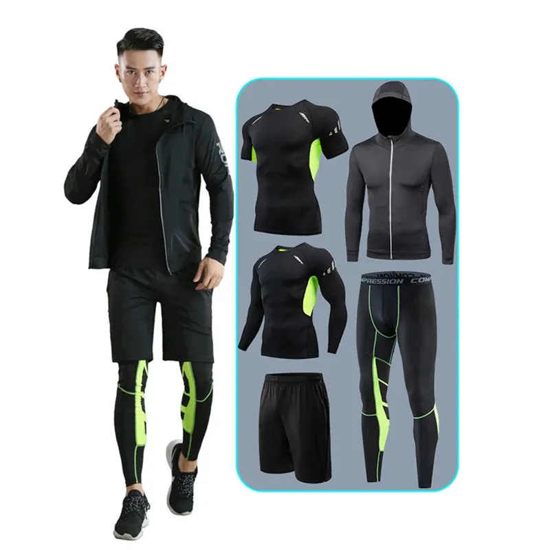 Men's Running Sets Sports Suit - Breathable Jogging Basketball Underwear Tights, Sportswear Yoga Gym Fitness Tracksuit Clothes