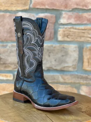 Men's Tanner Mark Black Fish Print Boots