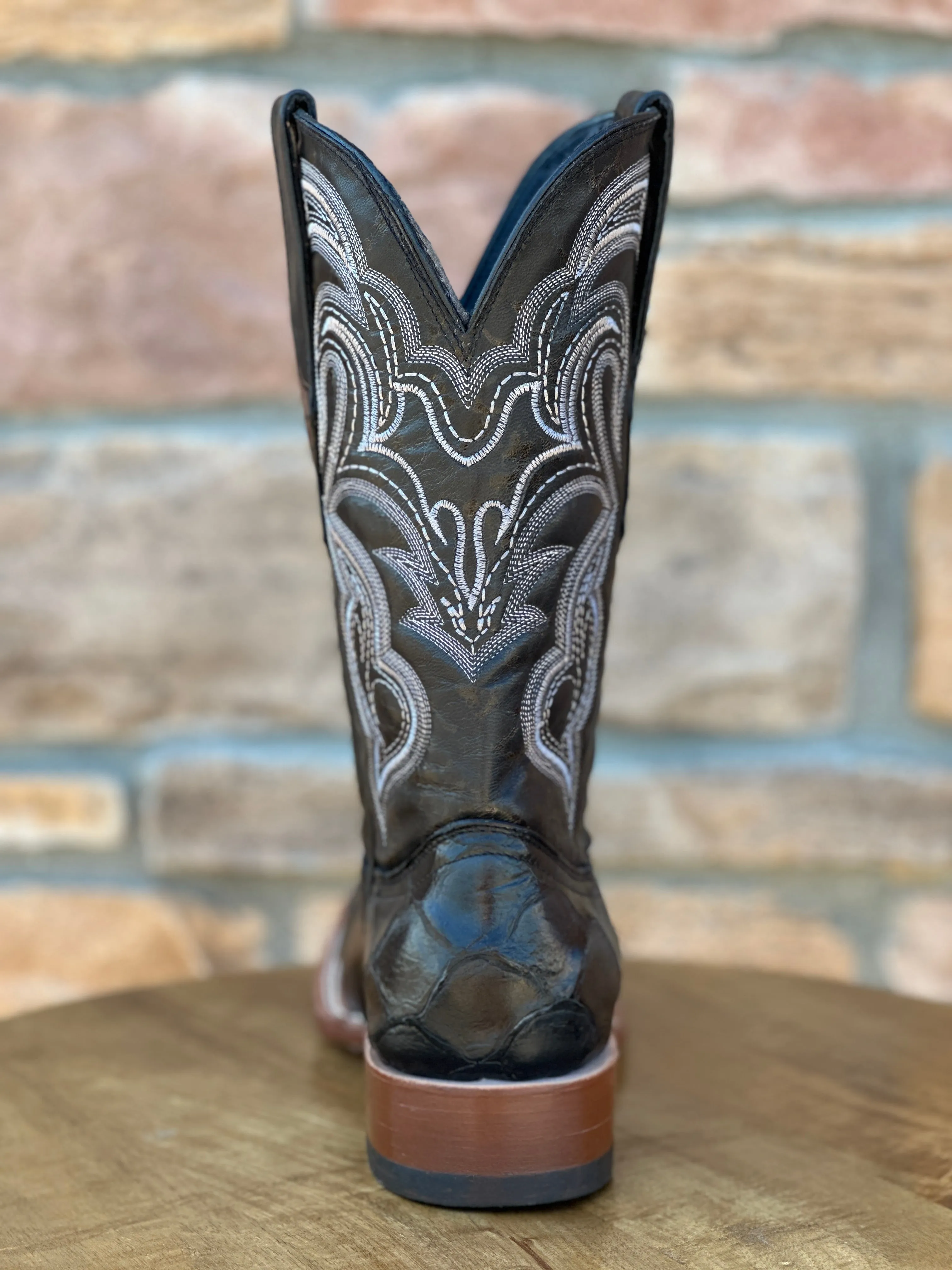 Men's Tanner Mark Black Fish Print Boots