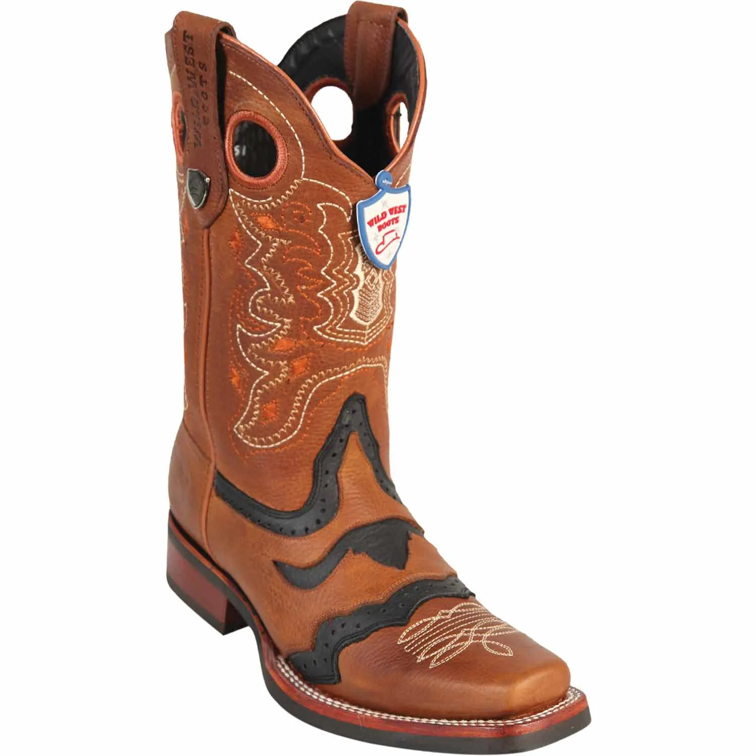 Men's Wild West Genuine Leather Rodeo Toe Boots 281TH27